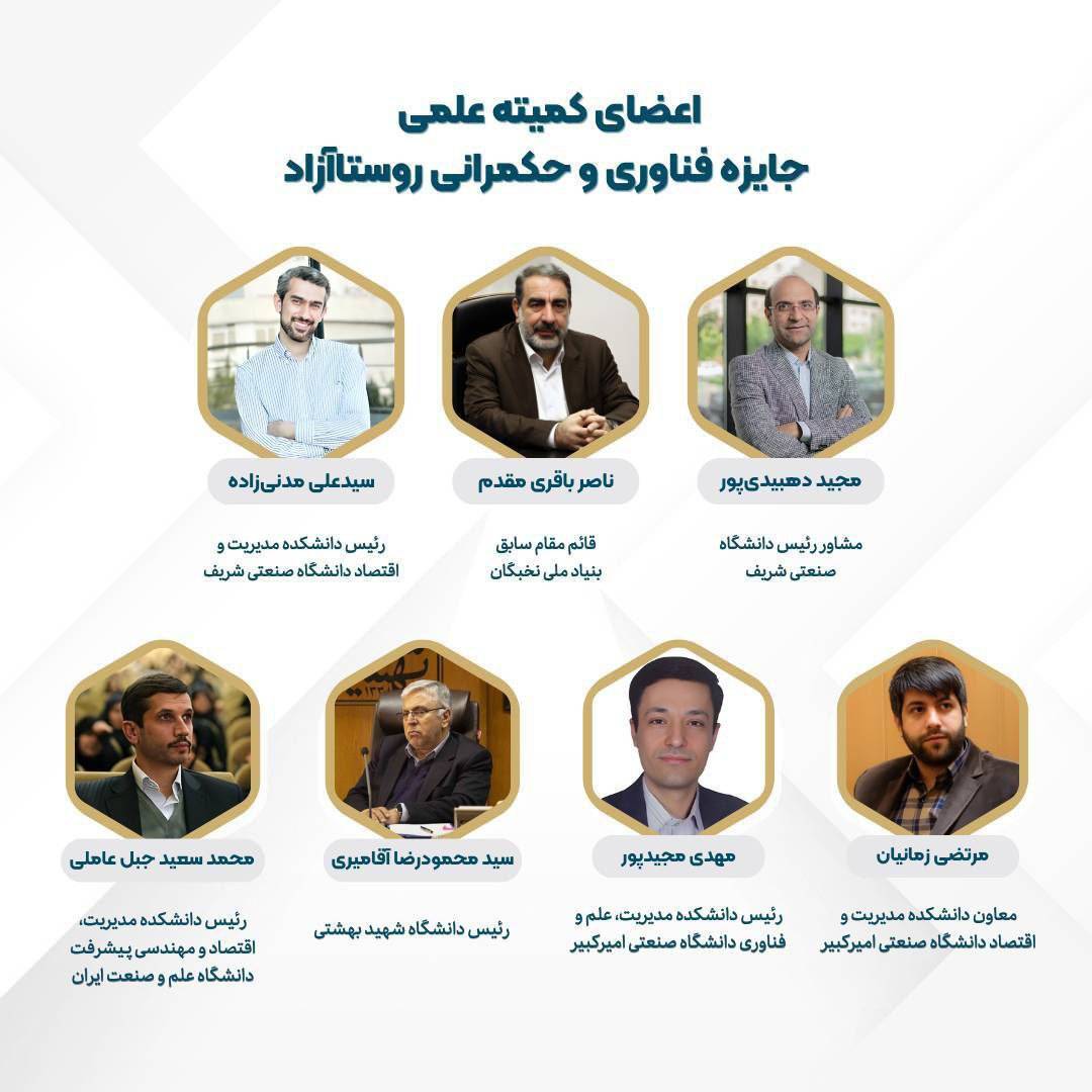 اعضای کمیته علمی جایزه فناوری و حکمرانی روستاآزاد چه کسانی هستند؟